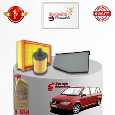 KIT TAGLIANDO 3 FILTRI E OLIO VOLKSWAGEN TOURAN 1.9 TDI 77KW 105CV 2006 ->