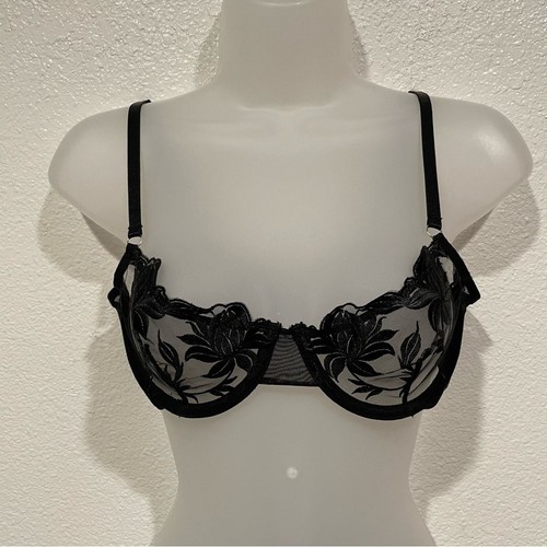 Reggiseno nero floreale - reggiseno,