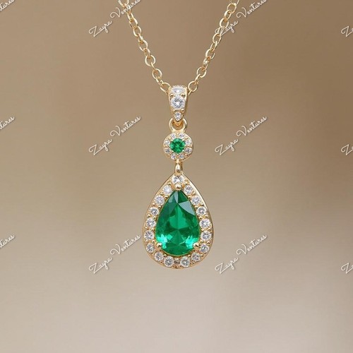 Collana con pendente smeraldo - collana,