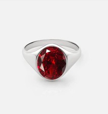 Anello da uomo rosso granato