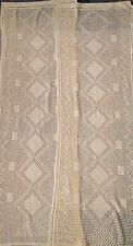 Lotto 2 Tende Fatte A Mano Uncinetto Filet Colore Giallo Country Shabby Vintage