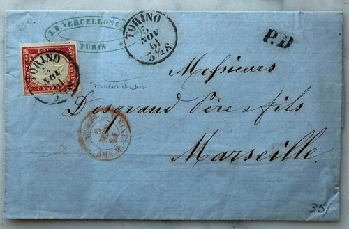 Italia 1861 lettera 40c da - italia,