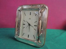 L68*- OROLOGIO SVEGLIA  ARGENTO 925 - QUARZO TAVOLO REGALO PILA SILVER SUONERIA