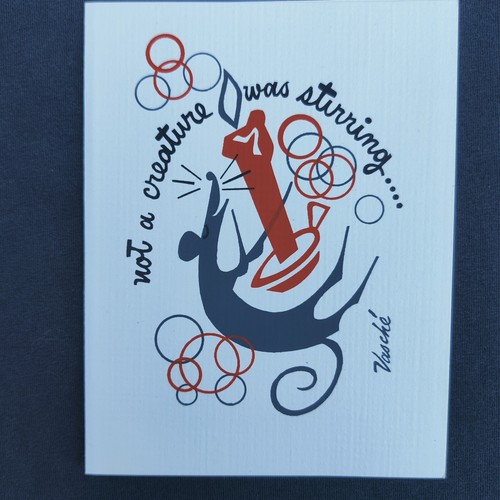 50s mcm christmas card hand - 50s,