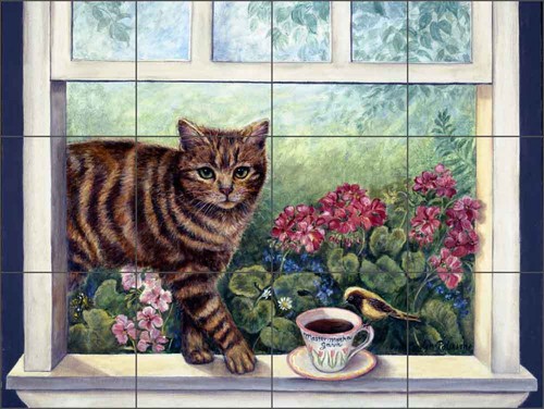 Piastrella caffè gatto