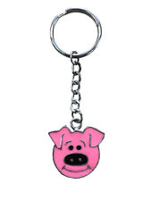 PORTA CHIAVI MAIALE IN METALLO PORTACHIAVE SMALTO ROSA CM 9,5