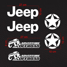 6 Adesivi Compatibili Stile Jeep con Stella Militare Adventure per Offroad 4x4