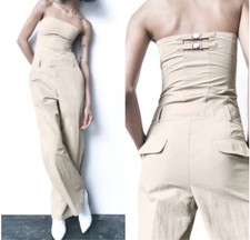 NEW ZARA Strapless Khaki /