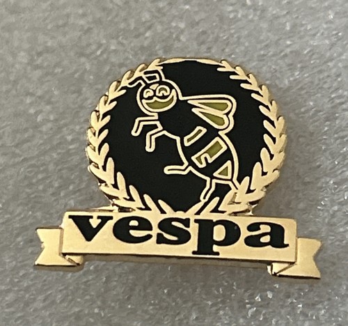 Vespa rider enamel badge - vespa,