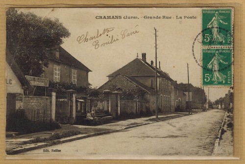 Cpa cramans jura grande - cpa, rue