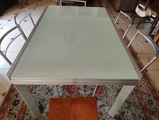 tavolo calligaris in acciaio e vetro più sei sedie 