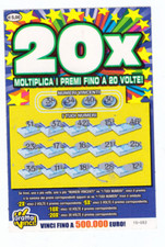 GRATTA E VINCI  20X 2015 LOTTO 1080  N.83.CATALOGO UNIFICATO LEGGERMENTE GRATTAT