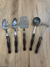 CUTCO Utensili da Cucina Girarrosto Mestolo Cucchiaio a Fessura Massello Set 5 Pezzi