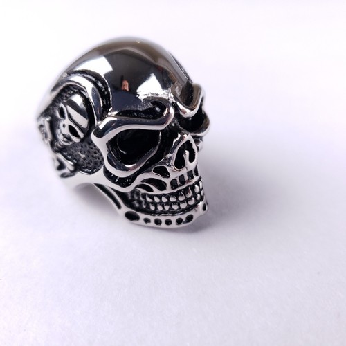 Anello uomo teschio acciaio