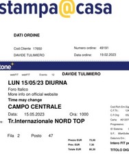 N. 1 Biglietto Internazionali