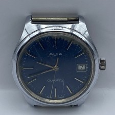 Orologio al quarzo 34mm Avia Swiss Date Dial donna quadrante blu parti non testate/riparazione