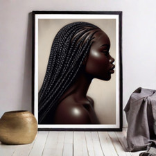 Donna nera, trecce, pittura