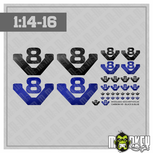 Set adesivi blu nero 1 - e, v8