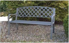 PANCHINA IN GHISA MIDLAND CM.128x56x85H GRIGIO ARREDO GIARDINO ESTERNO