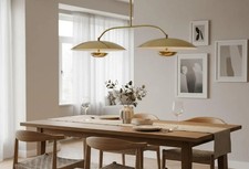 Lampadario lineare in ottone