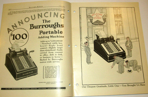 Vintage 1926 burroughs adding - vintage,