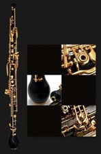 Corno inglese legno ebano chiave F Alto Oboe legno massello, chiavi placcate oro Woodwind