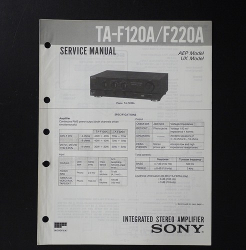 Originale sony f120a - originale, ta-f120a/f220a