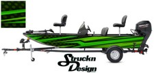 Pontoon Wrap Lime Modern Lines Fishing Abstract Graphic US Bass Boat Decal Vinyl