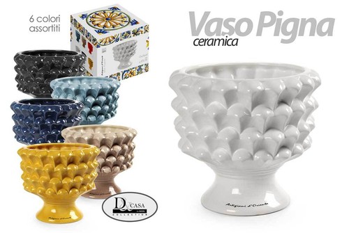 Vaso pigna ceramica - ceramica, piante