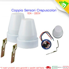 Coppia Interruttore Crepuscolare Sensore per Esterno Lampada LED 10A 220V