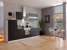 Cucina angolo cottura blocco cucina componibile bianco nero Malia 270 cm Respkta