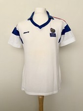 Maglia da calcio rara Francia anni '80 away #5 partita iscrizioni Norvegia Fr...