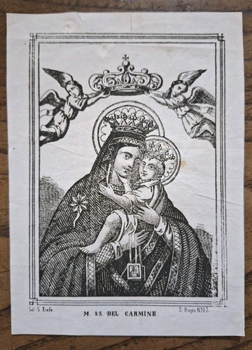 Madonna del carmine - madonna, litografia