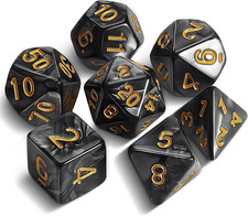 DND Dice - Set Di 7 Dadi Poliedrici per Dungeon E Dragons MTG RPG D&D D20, D12, 