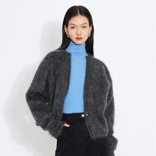 Cardigan donna pelliccia