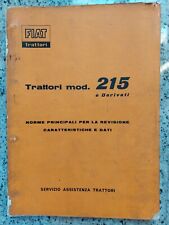 FIAT 215 Manuale officina istruzioni riparazione assistenza trattore CARTACEO