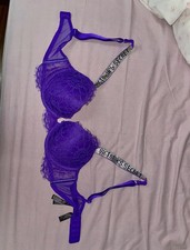 reggiseno victoria secret viola con brillantini