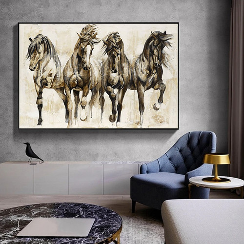 Quadro astratto cavallo tela