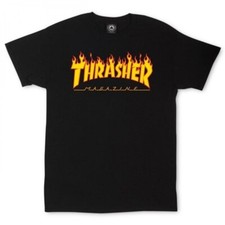 Thrasher T-Shirt Flame Black