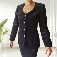 tailleur donna giacca e  gonna  nero  PIANOFORTE BY MAX MARA -