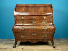 ANTICO COMO'A RIBALTA INGLESE CASSETTONE SCRITTOIO SECRETEIRE PIUMA DI MOGANO