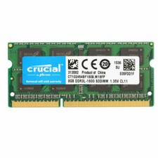 Crucial 8 GB DDR3L 1600 MHz 204 pin memoria Sodimm LAPTOP RAM PC3L-12800 LOTTO DDR3L