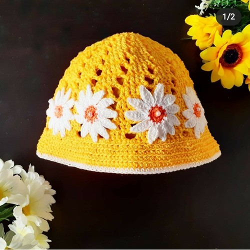 Cappellino margherite neonata - margherite,