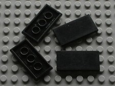 4 x LEGO Black Tile 2x4 ref 87079 / 79007 79116 76047 2508 4207 8403 79111 9446