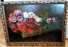 BEL DIPINTO  - "GAROFANI"- FIRMATO- PARMA-MILANO- ROMA-NAPOLI