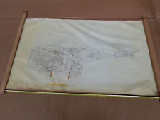 DISEGNO ORIGINALE DELL'EPOCA LANCIA FLAVIA COPIA SU CARTA DA LUCIDO