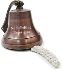 9" Antique NoSoliciting Brass