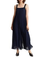 club monaco pleated jumpsuit navy multi sz.0 NWT $329