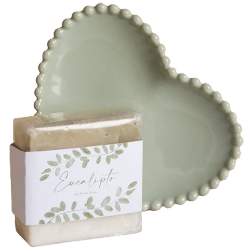 Set piattino cuore - verde, +