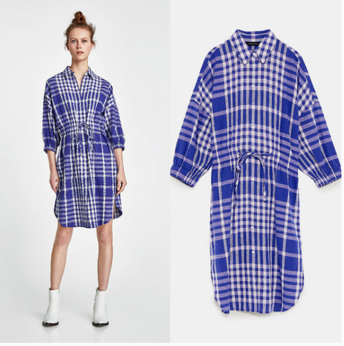 Abito zara blu bianco a - blu,